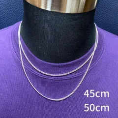シルバー チェーンネックレス ２点セット ４５ｃｍ５０ｃｍ