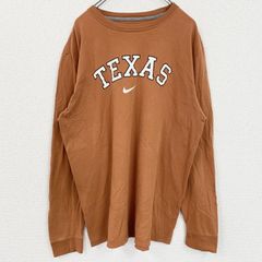 古着 used　NIKE　ナイキ　長袖カレッジプリントTシャツ　クルーネックロンT　テキサス大学　ライトブラウン　XLサイズ