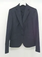 ◇ NEWYORKER ニューヨーカー ストライプ 2B 長袖 テーラード ジャケット サイズ9AR ネイビー レディース  【1203030005451】