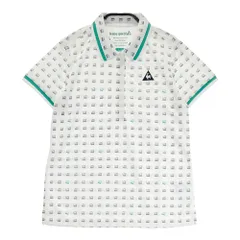 サイズ：L LE COQ GOLF ルコックゴルフ  半袖ポロシャツ ロゴ刺繍 総柄 ホワイト系 [240101535888] ゴルフウェア レディース ストスト