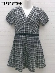 ◇ Spick and Span シルク混 タータンチェック 半袖 膝丈 ワンピース サイズ36 ブラック ホワイト レディース 【中古】 【1002801674830】