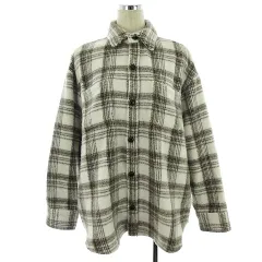 アングリッド UNGRID ジャケット ステンカラー 長袖 オーバーサイズ チェック F 白 茶 ホワイト ブラウン アウター /MOのサムネイル