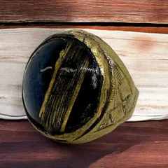 指輪 リング インディアンジュエリー 黒 金 鉱石 希少 23号 インディアン ジュエリー アクセサリー ビンテージ 50s ~ 60s 70s 80s 90S ナバホ族 サントドミンゴ族 天然石 メンズ レディス 一点物 アンティーク  2980 p20/