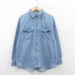 XL/古着 ギャップ GAP 長袖 ブランド シャツ メンズ 00s コットン 紺 ネイビー デニム 25jun27 中古 トップス