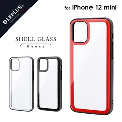 iPhone 12 mini 対応 ケース カバー ラウンドエッジ ガラス シェル フチ バンパー 衝撃吸収 耐衝撃 精密設計 フィット ストラップホール付 「SHELL GLASS Round」 シンプル  【mst-213-】【★A】