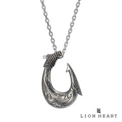ライオンハート ハワイアン ネックレス フィッシュフック サージカルステンレス316L シルバー 金属アレルギー対応 メンズ ブランド LION HEART