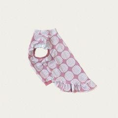 犬服　4L胴回76 着丈短め　COOLストレッチ　紫陽花PK　肩フリル　ワンピ風