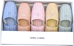 新着商品 オクムラ スリッパ ジェラータ milashon Mサイズ ピンク&ブルー&グリーン&イエロー&オレンジ 5足セット NRAA5900YE
