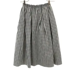 FOXEY NEW YORK フォクシー ニューヨーク 日本製 ミディ丈 フレアスカート F ブラック系 レディース 古着