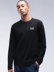 EMPORIO ARMANI (エンポリオアルマーニ) EA7 Core Identity 胸ロゴ クルーネック 長袖 Tシャツ