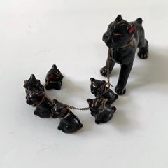 犬の親子　陶製【ヴィンテージ】昭和レトロ　日本製