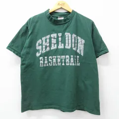 XL/古着 オニータ ONEITA 半袖 ビンテージ Tシャツ メンズ 90s シェルドン バスケットボール コットン クルーネック 緑 グリーン 24jul06 
