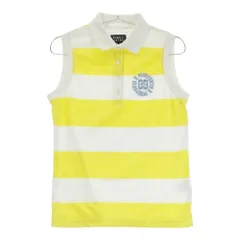 サイズ：1 PEARLY GATES パーリーゲイツ  ノースリーブ ポロシャツ 刺繍 ボーダー柄 イエロー系 [240101485933] ゴルフウェア レディース ストスト