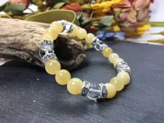 パワーストーン ブレスレット アラゴナイト&水晶  天然石ブレス (シルバー) 8mm レディース  ●