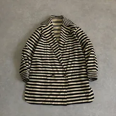 GIANNI VERSACE ヴィンテージ ボーダー ウール ダブル ジャケット ヴェルサーチのサムネイル