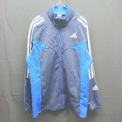 ◇ adidas アディダス ジップアップ　刺<!-利用不可文字-!>ロゴ　バックプリント　シンプル 長袖 ジャケット サイズ150 ネイビー系 メンズ E  【1303290022912】
