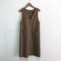 アーバンリサーチロッソ ROSSO 21AW UR TECH ウルトラサーモ ジャンパーワンピース 深Vネック ジャンパースカート ベージュ 36