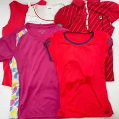 [5点セット] アディダス GOSEN フィラ エレッセ ドライシャツ プラシャツ ゲームシャツ M レディース テニス バドミントンウェア