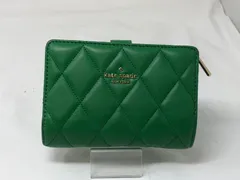 ◆Katespade ケイトスペード　二つ折り財布　キルティング　グリーン系　緑系　本体のみ　中古◆16264