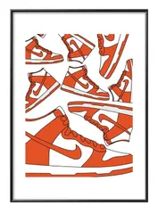 12846ナイキ アート スニーカー A3 サイズ ポスター アート おしゃれ 絵画 インテリア 北欧 イラスト マット紙 艶消し アートパネル 額 フレーム デザイン 壁掛け ギフト 新築祝い ディスプレイ 
