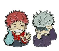 （2個セット）呪術廻戦 メタルバッジ 五条悟 虎杖悠仁 アニメ 二次元 ピンズ チャーム バッグ アクセサリー