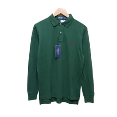 デッドストック 00s POLO RALPH LAUREN ポロラルフローレン 長袖 ポロシャツ 緑 サイズS インパクト21 フィリピン製 KK-RL-KM-0100