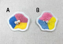 《レインボーフラッグ ブローチ》刺繍 パンセクシュアル カラー フェルト ビーズ