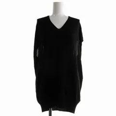 コムサ COMME CA ニットベスト Vネック ラメ 9 M 黒 ブラック /NY