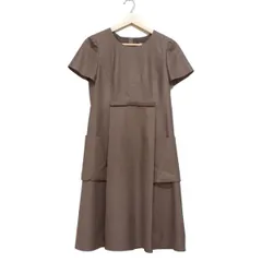 美品 Rene ルネ ♡ ストレッチ フレア ワンピース 34 リボン ベージュ 2025年最新】rene ワンピース 34の人気アイテム - メルカリ