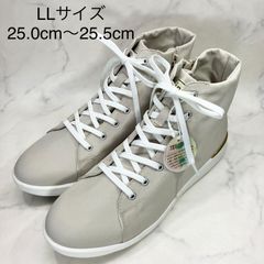 【新品 訳あり】イング【レイン対応】ハイカットスニーカー LLサイズ　ベージュ
