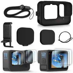 新品 GoPro HERO12 Black/11 Black/10 Black/9 Black 対応 保護フィルム/ケース セット