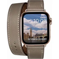 Apple Watch バンド アップルウォッチ バンド(38/40/41mm, 二重巻き型 キャメルブラウン+ステンレススチゴールドバックル)