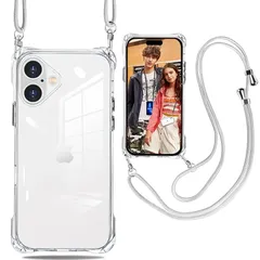 weiaoluo iPhone 16 ケース クリア スマホ カバー可能 調節可能 なショルダー クロスボディネックレス TPU アイフォン16 ケース16 携帯 取り外し ル付き ワイヤレス充電対応クリアカバー ショルダー 耐衝撃 クリア 薄型 軽量 肩 0