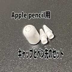 Apple Pencil用　キャップとペン先のセット　白　　マグネット　スペア