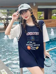 ラッシュガード 女性向け レディース トレンディ かわいい 3ピースセット 3点セット タンキニ&ラッシュガード 韓国製 スイムウェアセット 水陸両用 おしゃれ まるで服のよう プール付きホテル プール 海 川 アウトドア シーブルー