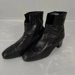 VELLFIT by DIANA ダイアナ レザーショートブーツ 黒 ブラック 24.5㎝ EE