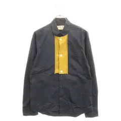 MARNI (マルニ) 16SS 素材切り替え長袖シャツ M05DL0001 S44928 ネイビーのサムネイル