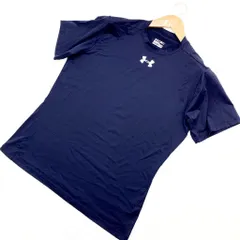 アンダーアーマー UNDER ARMOUR フィッティド コンプレッション 伸縮 コールドアーマー 半袖Tシャツ ネイビー 濃紺 XLサイズ■AC132