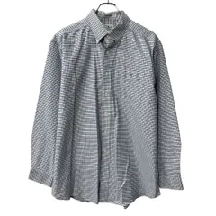 L.L.Bean 長袖 チェックシャツ L～ ホワイト ブラック ブルー エルエルビーン アロー ボタンダウン 胸ポケット トップス 春物 a710-6174のサムネイル