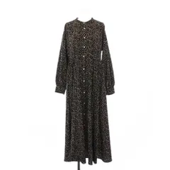 アーバンリサーチ ドアーズ URBAN RESEARCH DOORS 23AW レオパードドットプリントワンピース ロング 長袖 F 黒 白 UR37-26X004 /BM ■JS