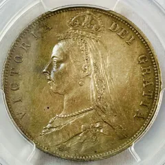 希少 イギリス 1/2クラウン 銀貨 1887 PCGS AU Details イギリス 1887 ヴィクトリア女王 クラウン 銀貨 NGC AU Details