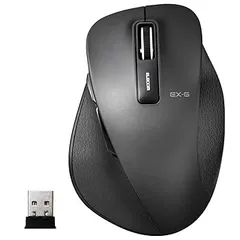【中古】エレコム マウス ワイヤレス (レシーバー付属) Mサイズ 5ボタン (戻る・進むボタン搭載) BlueLED 握りの極み ブラック M-XGM10DBBK