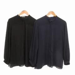 セオリーリュクス theory luxe 美品 長袖シャツ ブラウス 2点セット まとめ 38 黒 ブラック 紺 ネイビー /UO