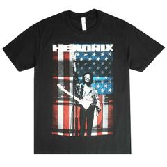 希少プリント！00s ジミヘンドリックス プリントTシャツ 黒 XL 星条旗