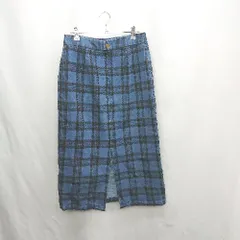 ◇ ⊇ SLOBE IENA スローブイエナ部 チェック柄 ロング タイト スカート サイズ40 ブルー ブラック レディース E  【1412090050442】