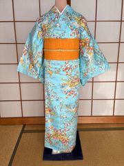 着物　ポリエステル　袷