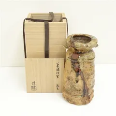 SNT12 古伊賀蹲花入　古伊賀　掛花入　茶道具　一輪挿 蹲 茶道具 蔵の整理品 2025年最新】Yahoo!オークション -古伊賀 花入(工芸品)の中古品