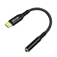 DCHAV USB オーディオ 変換 アダプタ ケーブル USB C イヤホンジャック ヘッドフォンジャック 変換 Type-C 3.5mm ステレオミニ端子 TRRS/4極 USB 変換 ナイロン編み DACチップ付き 24bits/96KHz対応 Hi