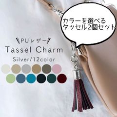 カラーを選べる2個セット★タッセルチャーム 金具シルバー