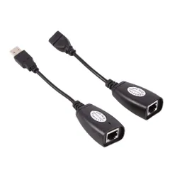 【オス・メスペアセット】USB 2.0→RJ45 Ethernetエクステンダーネットワークアダプタケーブル 用有線LAN 延長アダプター 便利ツール
